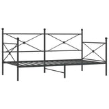 ZNTS Day Bed without Mattress Black 100x200 cm Steel 4104670