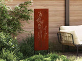 Garden Privacy Screen Floral Rusty 32 x 140 cm Weathering steel 876230