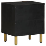 ZNTS Bedside Cabinet Black 40x33x46 cm Solid Wood Mango 4017644