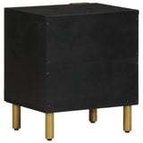 ZNTS Bedside Cabinet Black 40x33x46 cm Solid Wood Mango 4017644