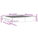 Bed Frame Concrete Grey Engineered Wood, Plywood 200 x 200 cm 3295628
