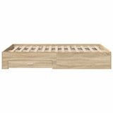 Bed Frame with Drawer Brown 120 x 190 cm Engineered Wood 3345116