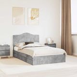 Storage Bed Concrete Grey 135 x 190 cm Engineered Wood 3413516