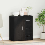 Sideboard with Drawer Black Oak 60 x 31 x 70 cm Engineered Wood 871407
