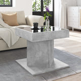 ZNTS Coffee Table with LED Concrete Grey 50x50x45 cm Engineered Wood 847563