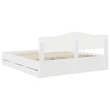 Bed Frame with Drawer White 200 x 200 cm Engineer Wood 3412970