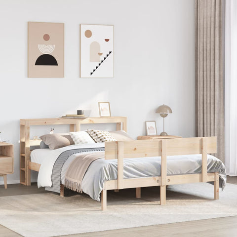 Bed Frame without Mattress 140x190 cm Solid Wood Pine 3305792