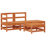Garden Lounge Set 4 pcs Wax Brown Solid Pine Wood 3418098