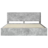 Bed Frame with Storage and Headboard Concrete Grey 200 x 200 cm 3413920
