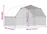 Chicken Cage with Roof and Door Silver Galvanised Steel 3294910