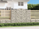 Arched Gabion Baskets 4 pcs 200x30x200/220 cm Galvanised Iron 3146217