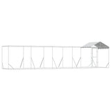 Outdoor Dog Kennel with Roof Silver 10x2x2.5 m Galvanised Steel 3190468