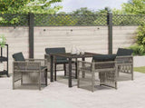 Garden Dining Set 5 pcs Grey Powder-Coated Steel 3380653