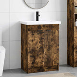 Bathroom Furniture Set Smoked Oak 78.5 x 37.5 x 81 cm 3404159