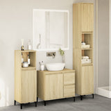 3 Piece Bathroom Furniture Set Sonoma Oak Engineered Wood 3282654