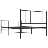 Metal Bed Frame without Mattress with Footboard Black 100x200cm 352493