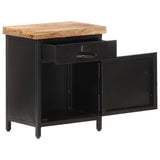 ZNTS Bedside Cabinet 40x30x52 cm Rough Mango Wood 320664