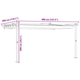 Gazebo 400 x 300 x 200 cm Cream Polyester 4003974