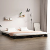 Pallet Bed without Mattress Black Double Solid Wood 821436