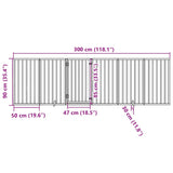 Dog Gate with Door Foldable 6 Panels 300 cm Poplar Wood 352175