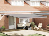 Retractable Awning Light grey 400 x 300 cm Fabric 3330644