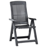 Garden Chair Set of 2 Anthracite Plastic Standard Foldable 48768