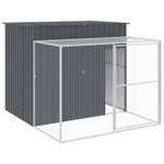 Dog House with Run Anthracite 214x253x181 cm Galvanised Steel 3189131