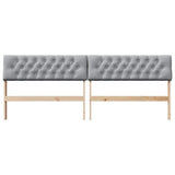 Upholstered Headboard Light Grey 200 cm Solid Pine Wood 879154