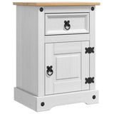 Bedside Table Corona White 45 x 35 x 64 cm Solid Pine Wood 42021186