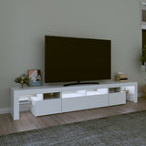 TV Cabinet with LED Lights White 230x36.5x40 cm 3152786