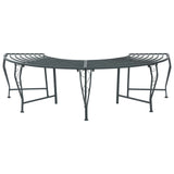 Tree Bench 4-Seater 160 x 80 x 44 cm Steel Silver Grey 42029506