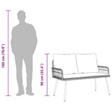 Garden Bench with Cushion Nature 114 x 64 x 90cm Steel 4108262
