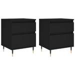 ZNTS Bedside Cabinets 2 pcs Black 40x35x50 cm Engineered Wood 830655