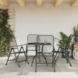 Garden Dining Set Anthracite Metal Mesh 5 Piece Set Foldable 3211818