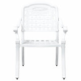 Garden Table Set 5 pcs White Cast Aluminium 3334730