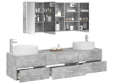 Bathroom Furniture Set 4 pcs Concrete Grey 3407066