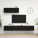 TV Cabinets 3 pcs Black Engineered Wood 3078808