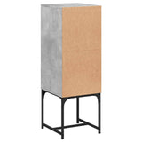 Side Cabinet with Glass Doors Concrete Grey 35x37x100 cm 836556