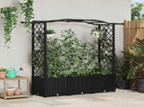 Raised Bed with Trellis and Roof Black 164 x 40 x 142 cm PP 42032531