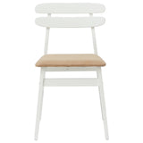 Dining Chair 2 pcs White and Brown Solid Rubber Wood 42020517