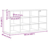 Shoe Cabinet Old Wood 103 x 30 x 51 cm Engineered Wood 875209