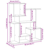 Room Divider Bookcase Concrete Grey 92x29x112 cm Engineered Wood 858123