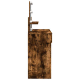 Dressing Table with LED Smoked Oak 100x40x130 cm 848203