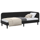 Corner Bed Frame with Headboard Black 80 x 200 cm Velvet 42016591