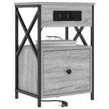 Bedside Cabinet with Drawer 2 pcs Grey Sonoma 40 x 31 x 60 cm 859497
