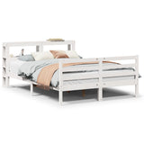 Bed Frame with Headboard without Mattress White 150x200 cm King Size 3305946