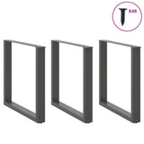 Dining Table Legs U-Shaped 3 pcs Anthracite 90x cm Steel 4013210