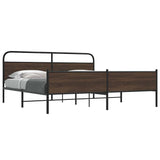 Metal Bed Frame without Mattress Brown Oak 200x200 cm 3318713