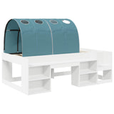 Kids'High Bed Frame with Storage White and Light Blue 3423594