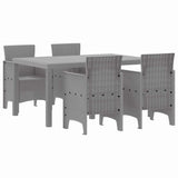 Garden Dining Set 5 pcs Light Grey Polt rattan 3378707